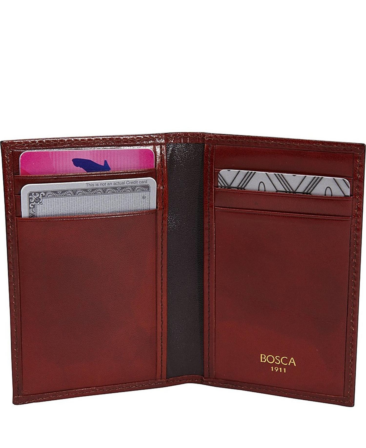 Men's Genuine Leather 8 Pocket Credit Card Case - Dark brown