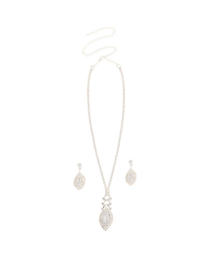 SOHI Women's Crystal Bling Necklace And Earrings ()
