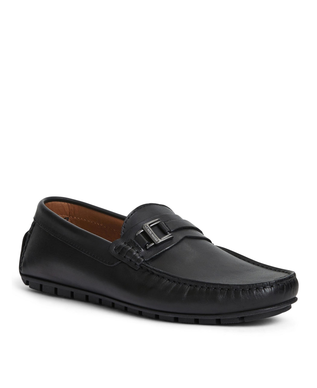 Shop Bruno Magli Men's Xanto Leather And Suede Driving Loafers In Black Leather