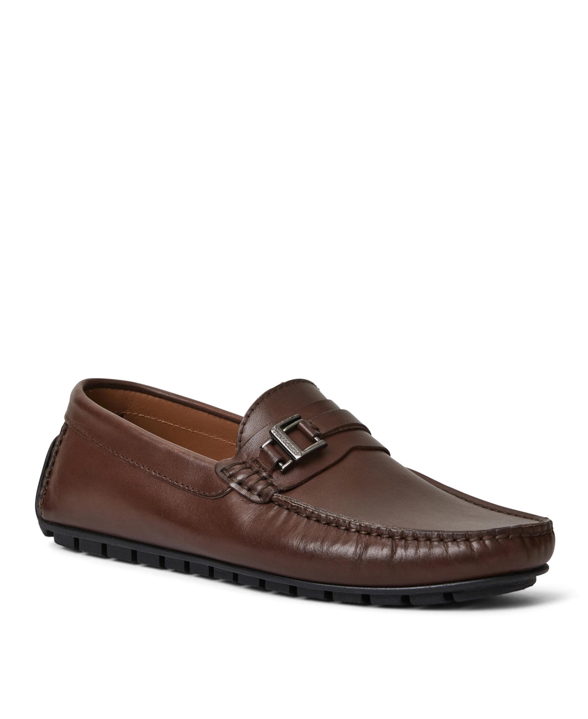 Shop Bruno Magli Men's Xanto Leather And Suede Driving Loafers In Brown Leather