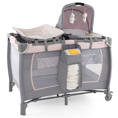 Toddler 4-in-1 Convertible Portable Playard Newborn Napper with Music and Toys