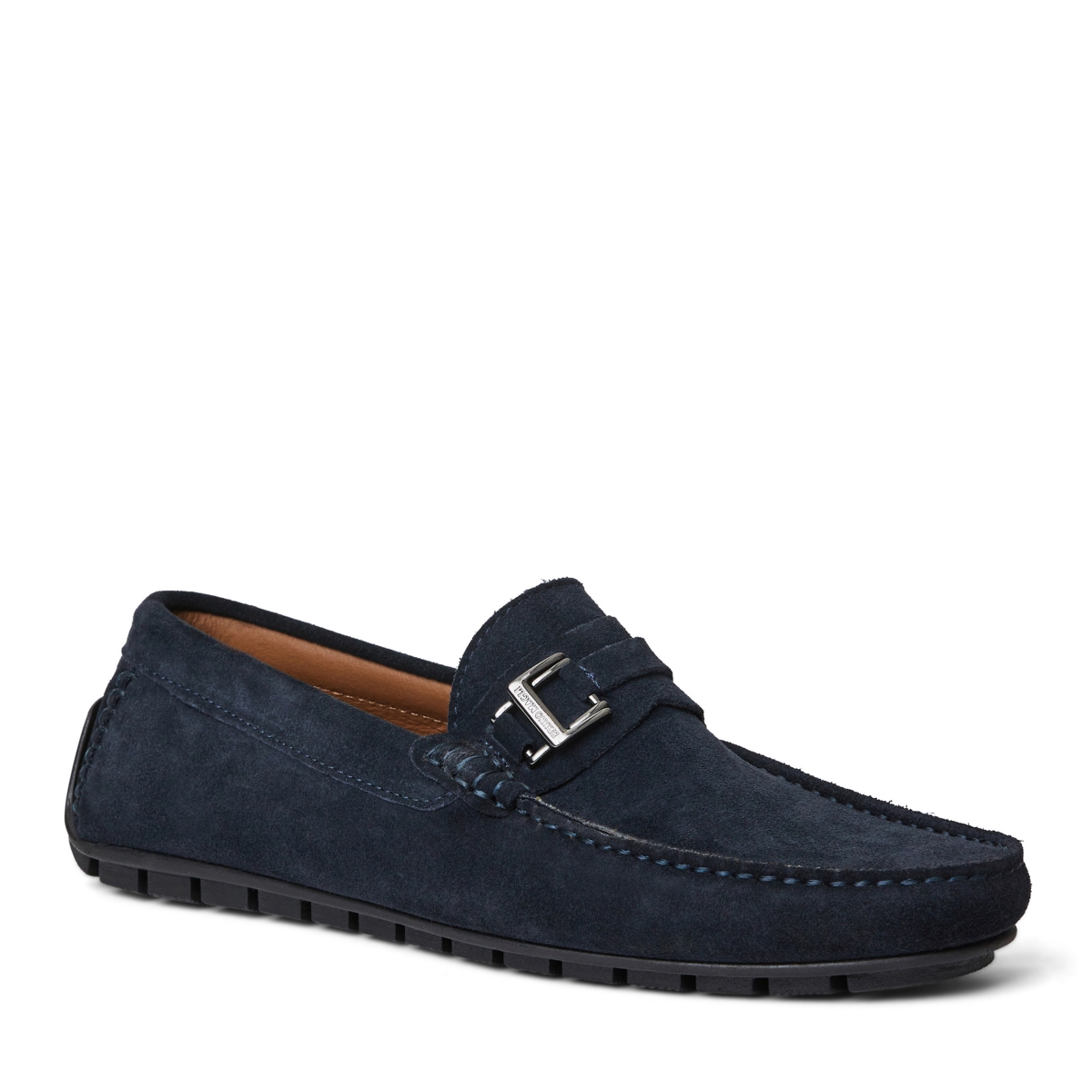 Shop Bruno Magli Men's Xanto Leather And Suede Driving Loafers In Navy Suede