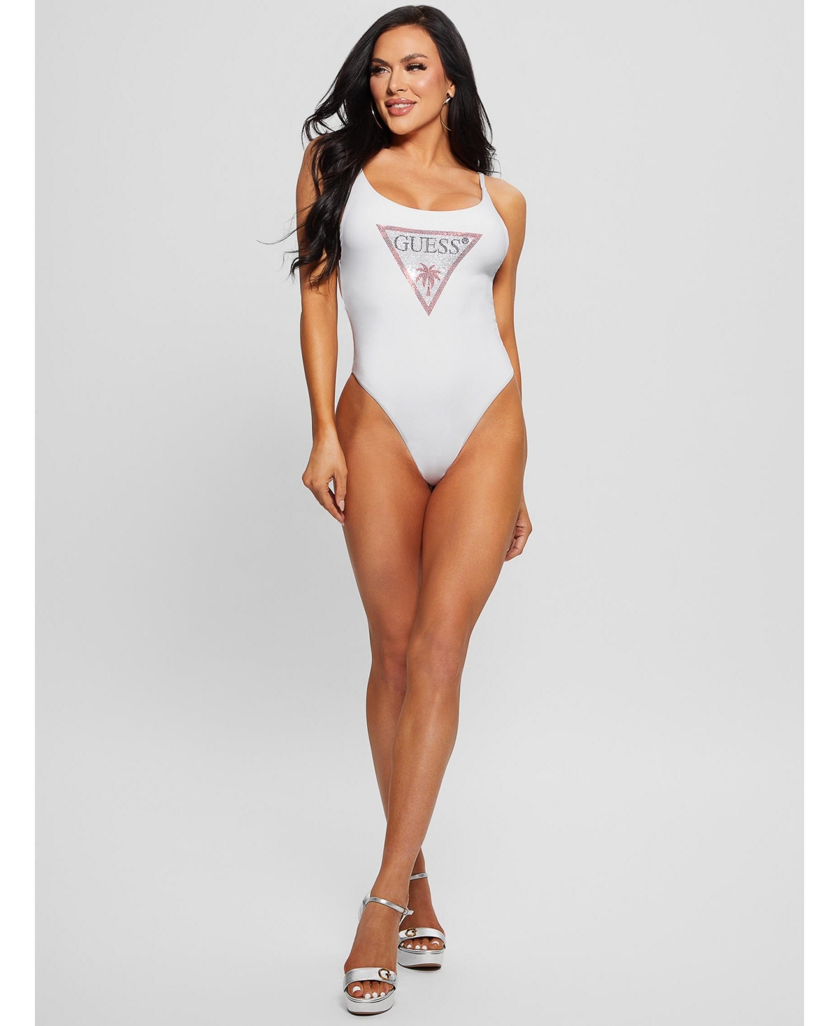 Women's Eco Metallic One-Piece Swimsuit - Pure white