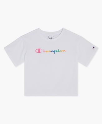 Champion Big Girls Script Logo Meet Greet Crewneck T shirt Macy s