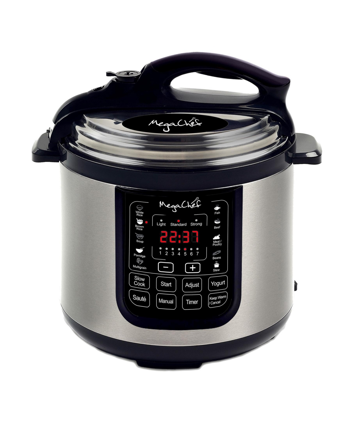 Megachef 8qt Digital Pressure Cooker With 13 Pre-set Multi Function Features In Silver