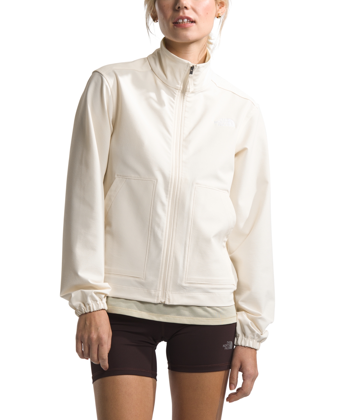 Shop The North Face Women's Willow Zippered Stretch Jacket In White Dune