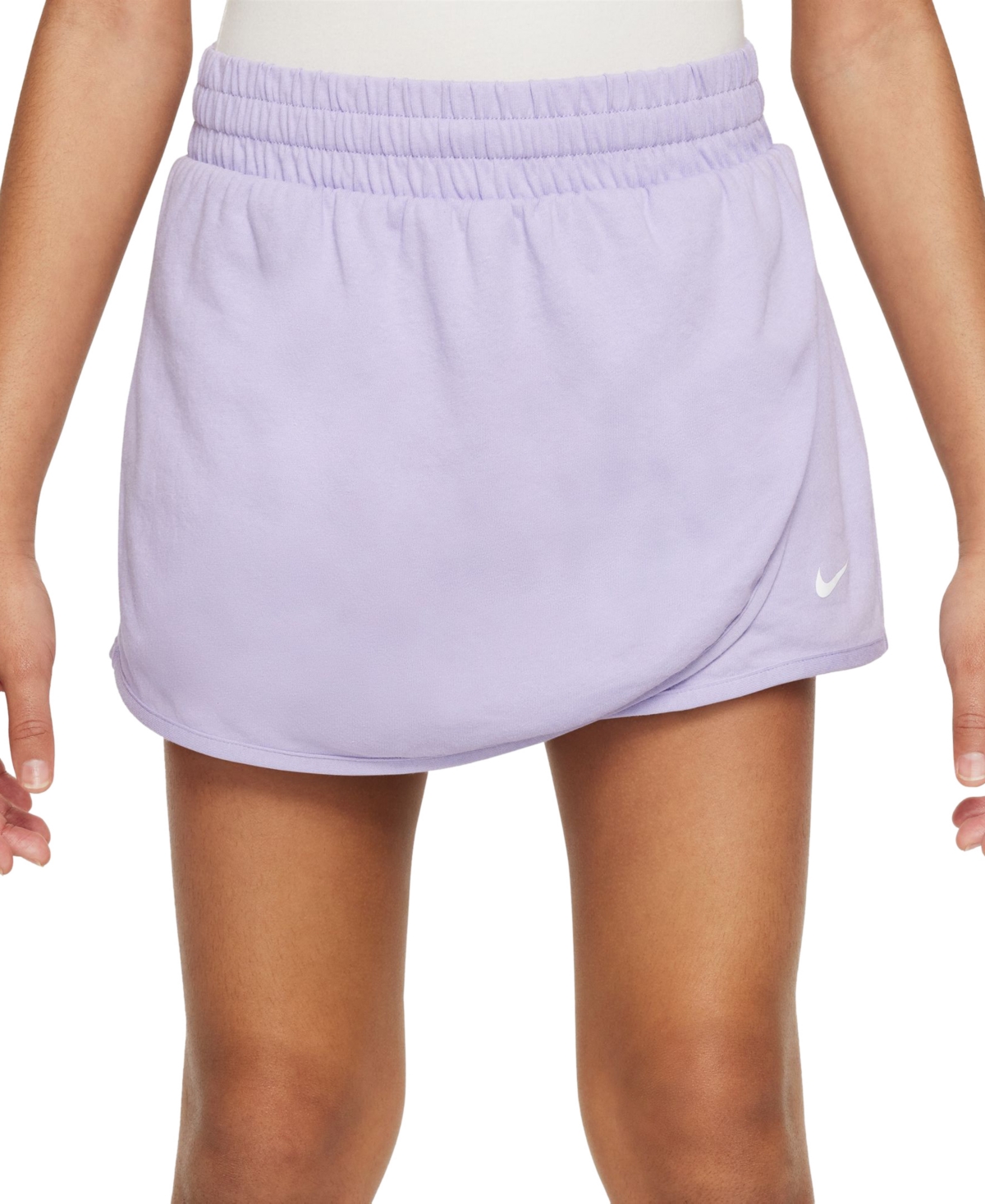 Shop Nike Big Girls Breezy Mid-rise Skort With Brief Liner In Hydrangeas,white