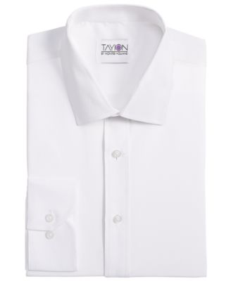 Men's Slim-Fit Gold Trim Solid Dress Shirt