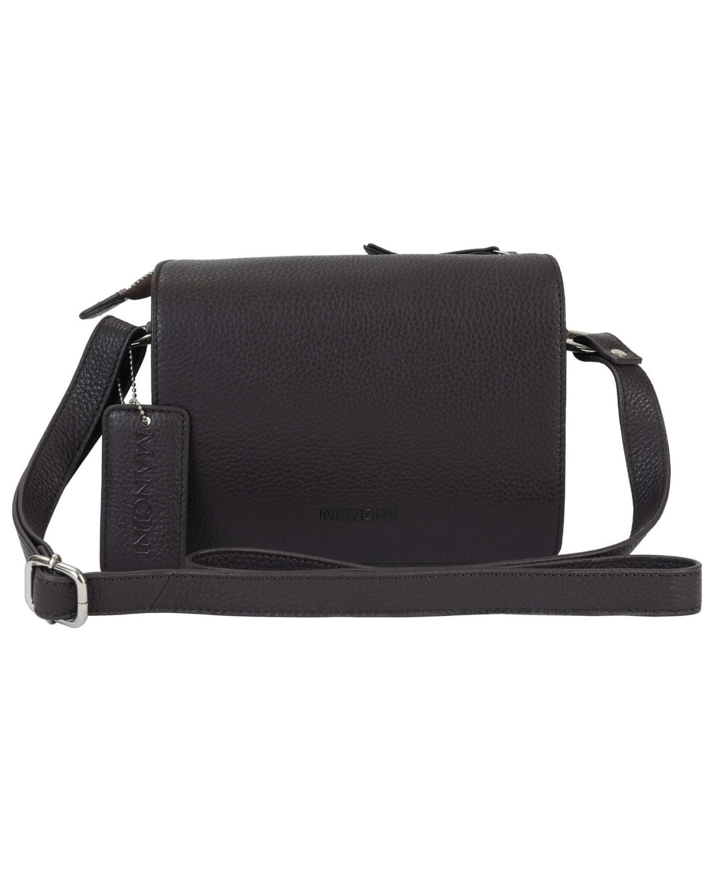 Женская сумка Mancini Pebble Leather Connie Crossbody Handbag, цвет: Коричневый — фото 1
