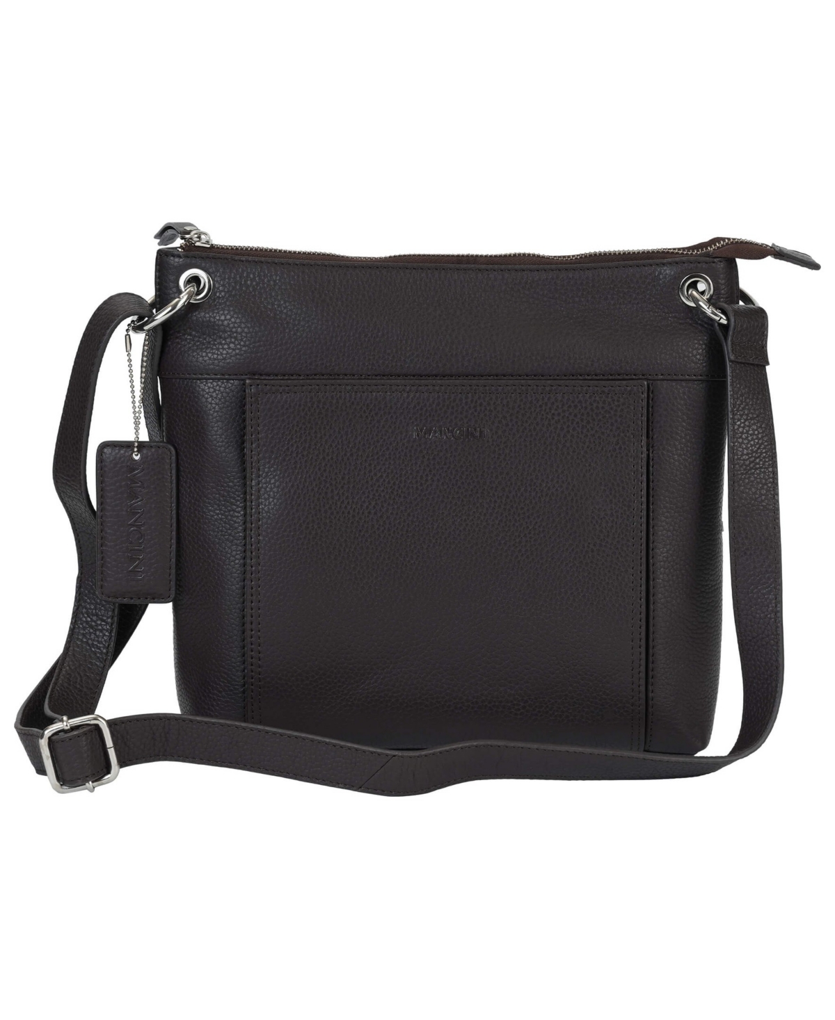 Pebble Trish Leather Crossbody Handbag with Organizer - Brown