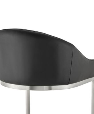 Katherine 30" Bar Stool in Brushed Stainless Steel with Faux Leather