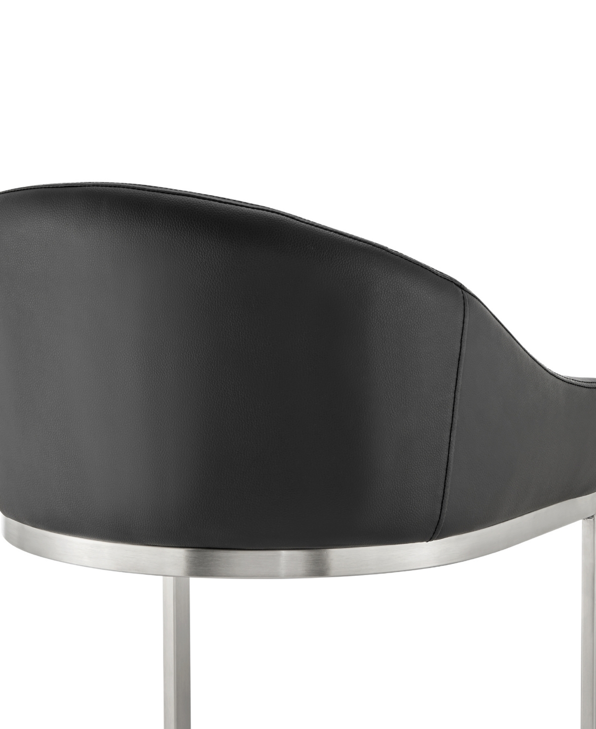 Armen Living Katherine 26in Counter Stool In Black,brushed Stainless Steel
