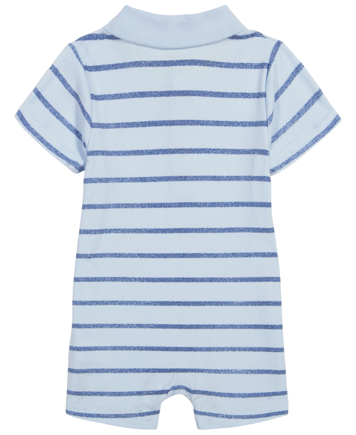 Nautica Baby Boys Short Sleeve Knit Polo Striped Romper - Navy