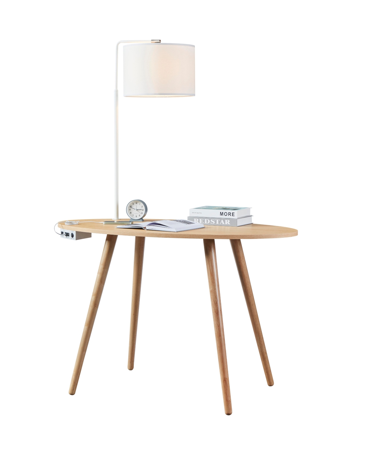 Fenlo Future Oval - Home Office Desk with Charging Station, Usb and Usb-c Ports