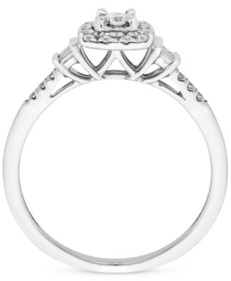 Diamond Halo Engagement Ring (1/4 ct. t.w.) in 14k White Gold