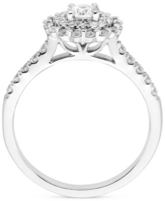 Diamond Double Halo Engagement Ring (5/8 ct. t.w.) in 14k White Gold