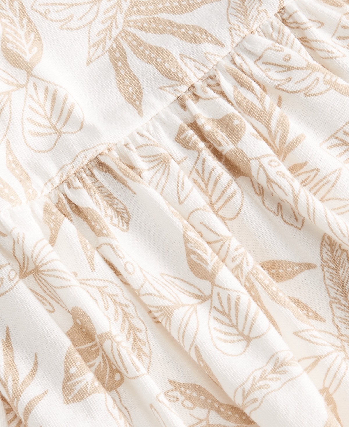 First Impressions Baby Girls Summer Chic Botanical-Print Sunsuit, Created for Macy's -tan