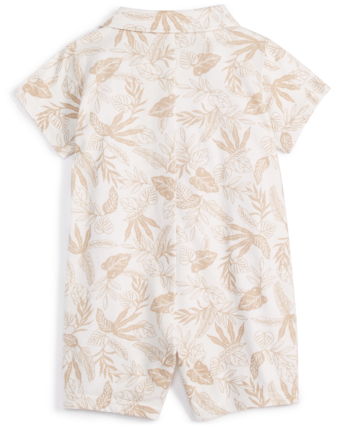 Shop First Impressions Baby Boys Botanical-print Sunsuit, Created For Macy's In Angel White,tan