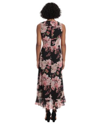 Petite Ruffle-Trim Sleeveless Maxi Dress