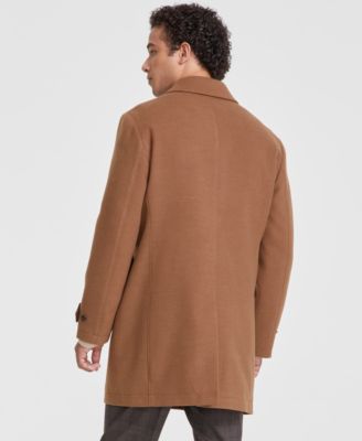 Men Classic Fit Melange Overcoat
