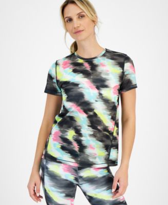 ID Ideology - Women's Shibori Wave Printed Mesh Tee