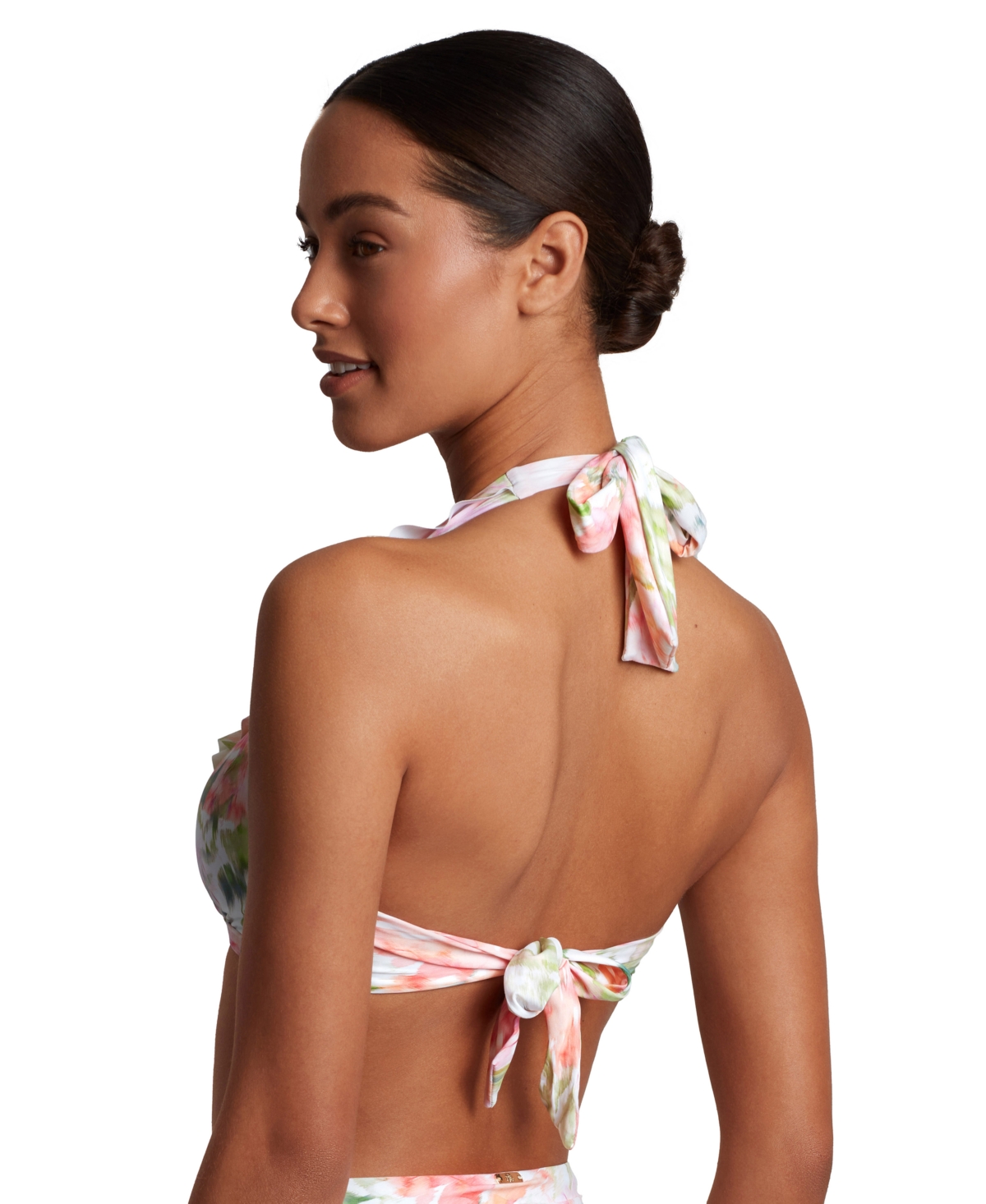 Shop Lauren Ralph Lauren Women's Ruffled Floral-print Bikini Top In Multi