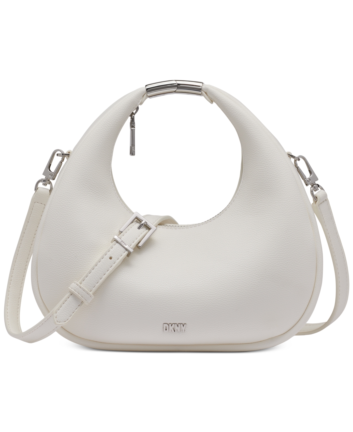 Shop Dkny Margot Crescent Small Crossbody In Optic Whit