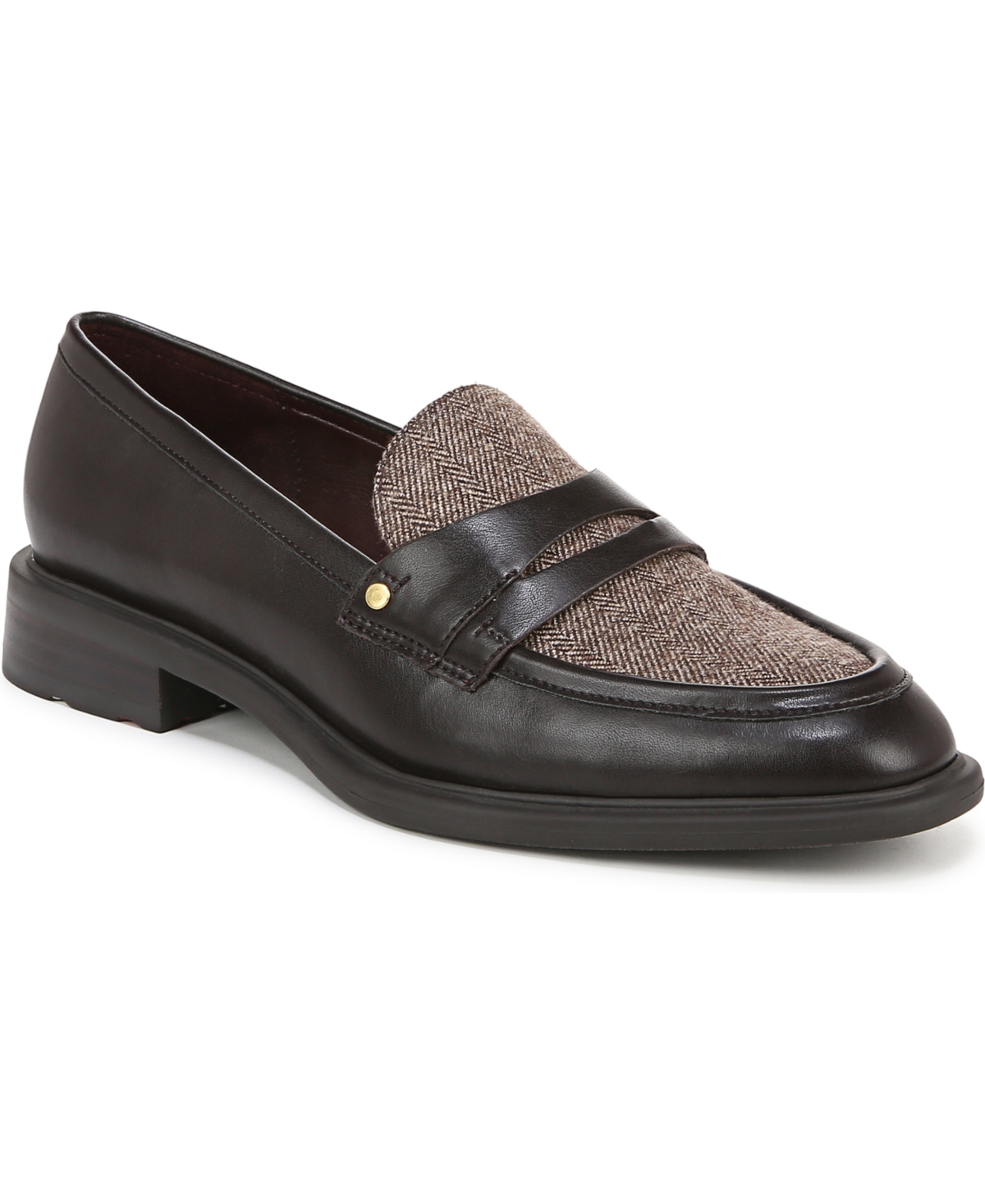 Shop Franco Sarto Women's Edith 2 Loafers In Brown Fabric,faux Leather