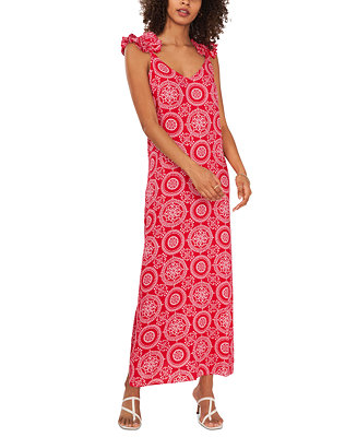 Vince Camuto Women's Medallion-Print Sleeveless Maxi Dress - Macy's