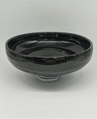 10.75"D Black Glass Centerpiece Bowl