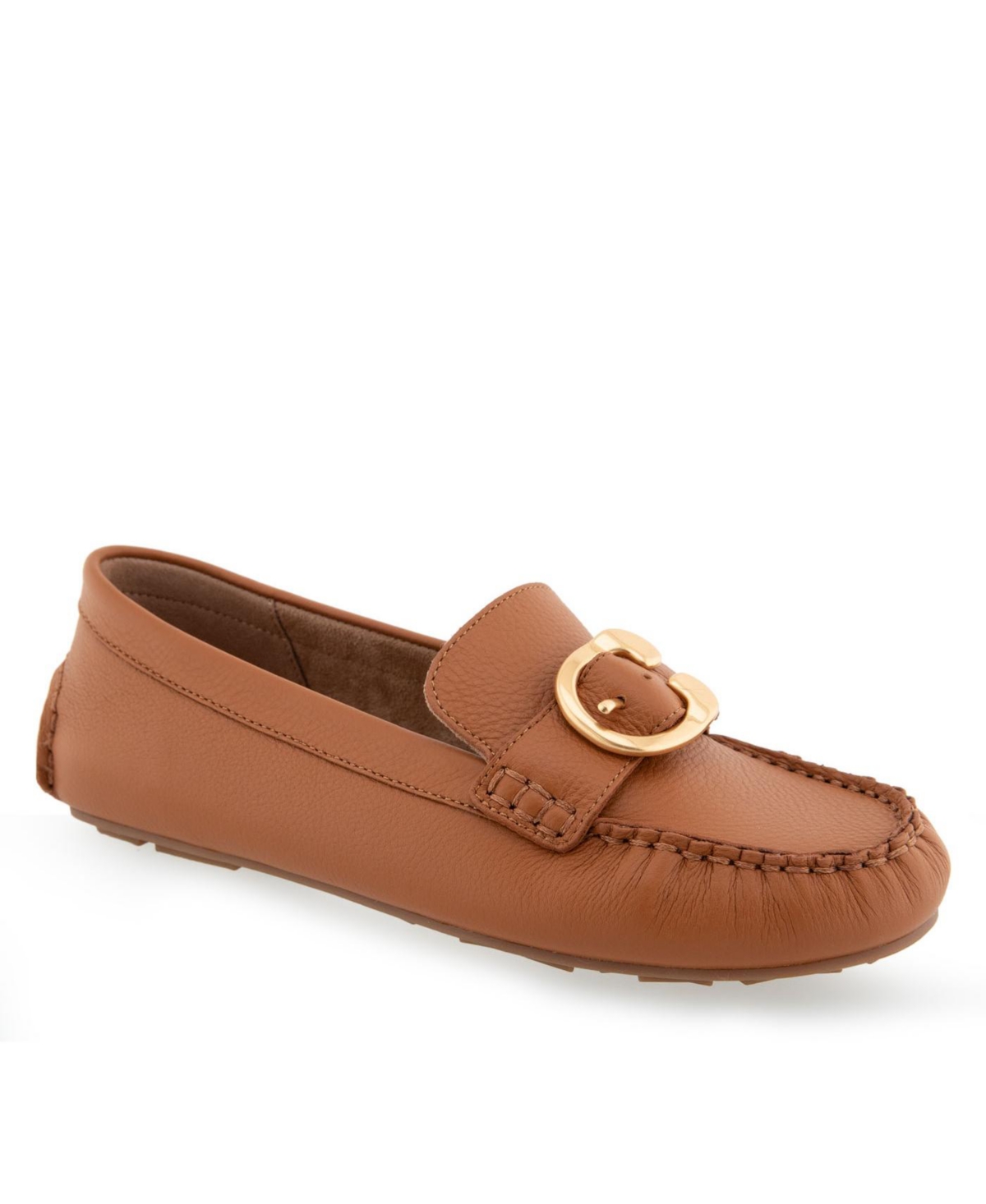 Shop Aerosoles Women's Case Ornamented Loafers In Tan Leather