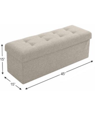Foldable Tufted Storage Ottoman