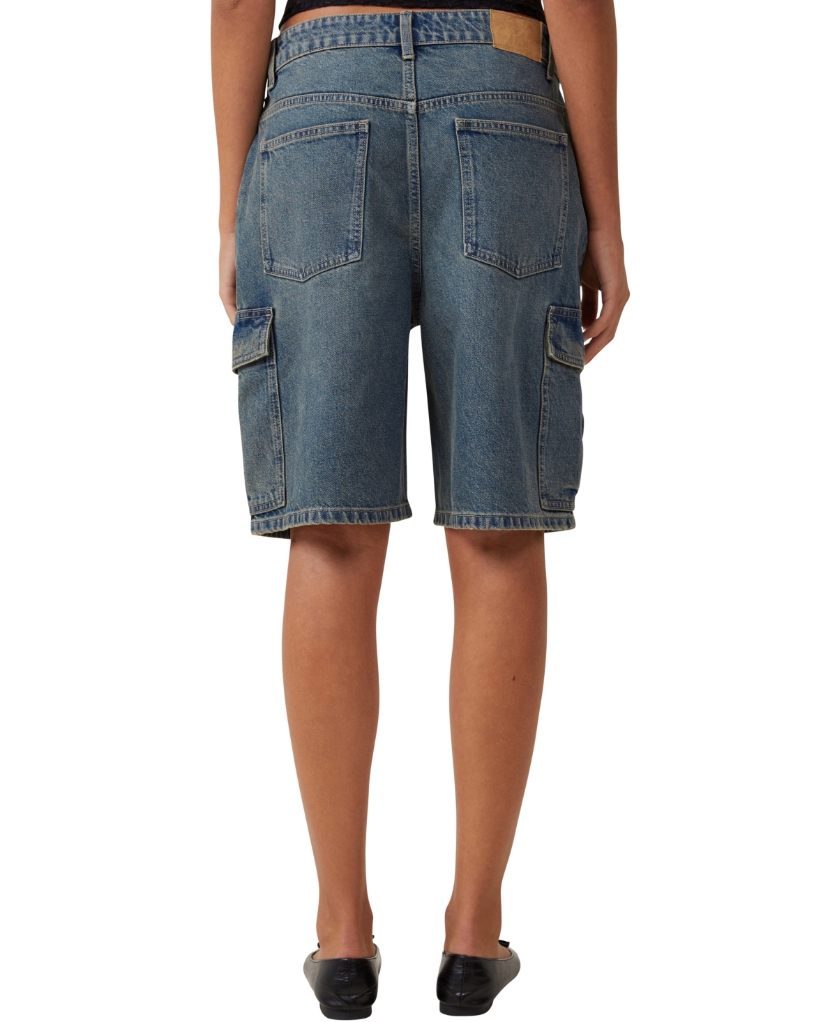 Shop Cotton On Women's Super Baggy Cargo Denim Jort Shorts In Blue