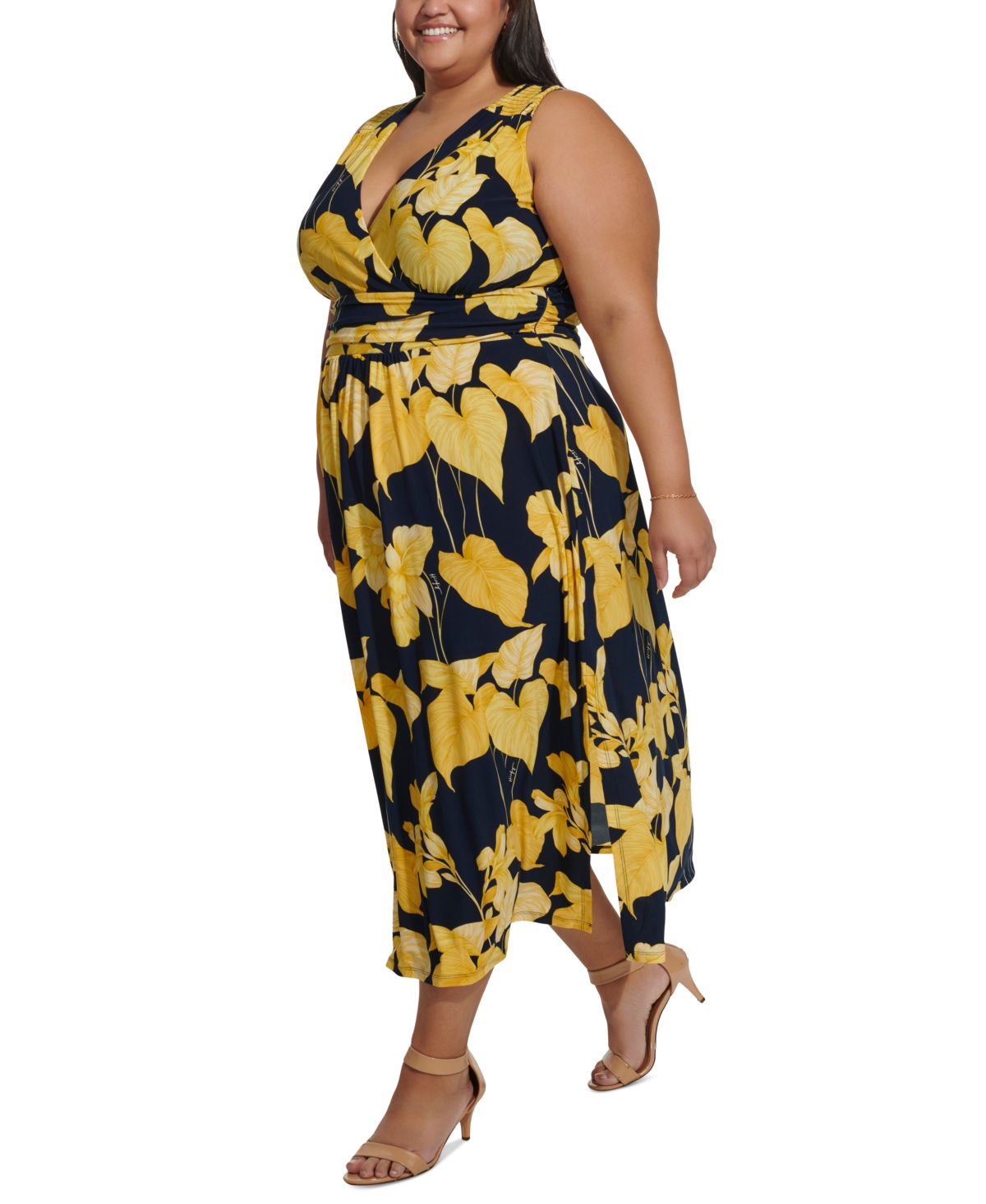 Shop Tommy Hilfiger Plus Size Island Orchid Maxi Dress In Skycpt,sna
