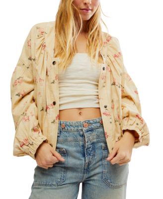 Free People - Women's Cotton Rory Rose-Print Bomber