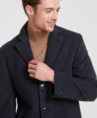 Men's Prosper Wool-Blend Slim Fit Overcoat