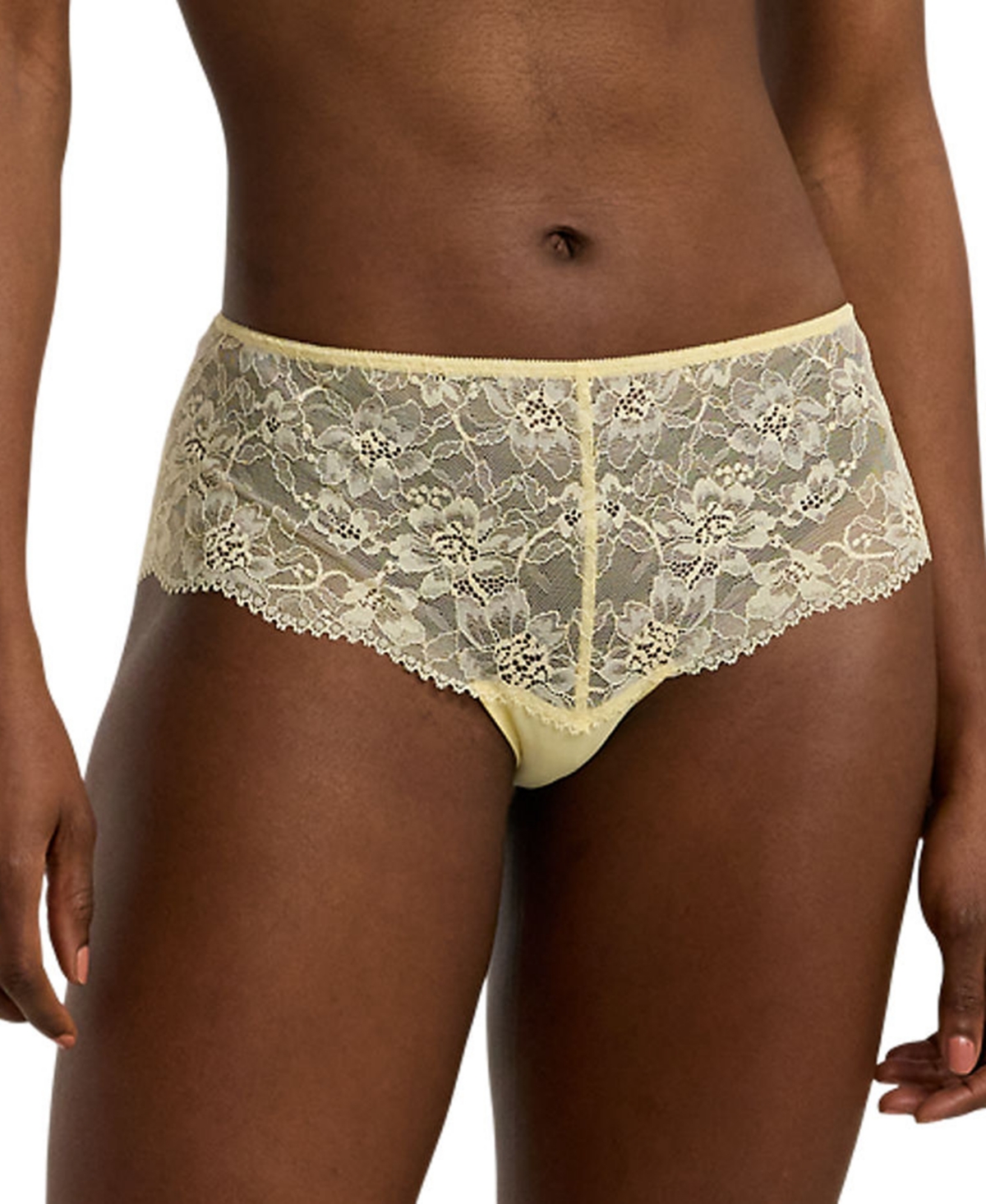 Shop Lauren Ralph Lauren Women's Lace Hipster Brief Underwear 4l0029 In Lemon Chiffon