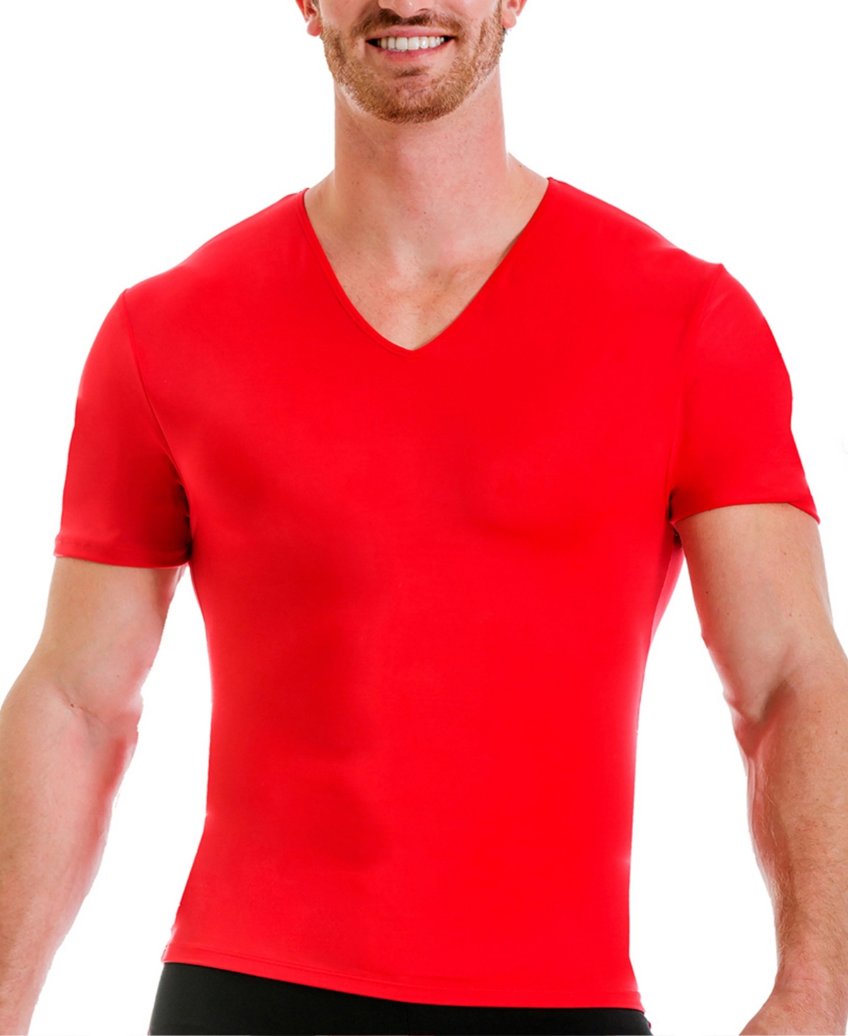 Men's Compression Activewear Short Sleeve V-Neck T-shirt - Army