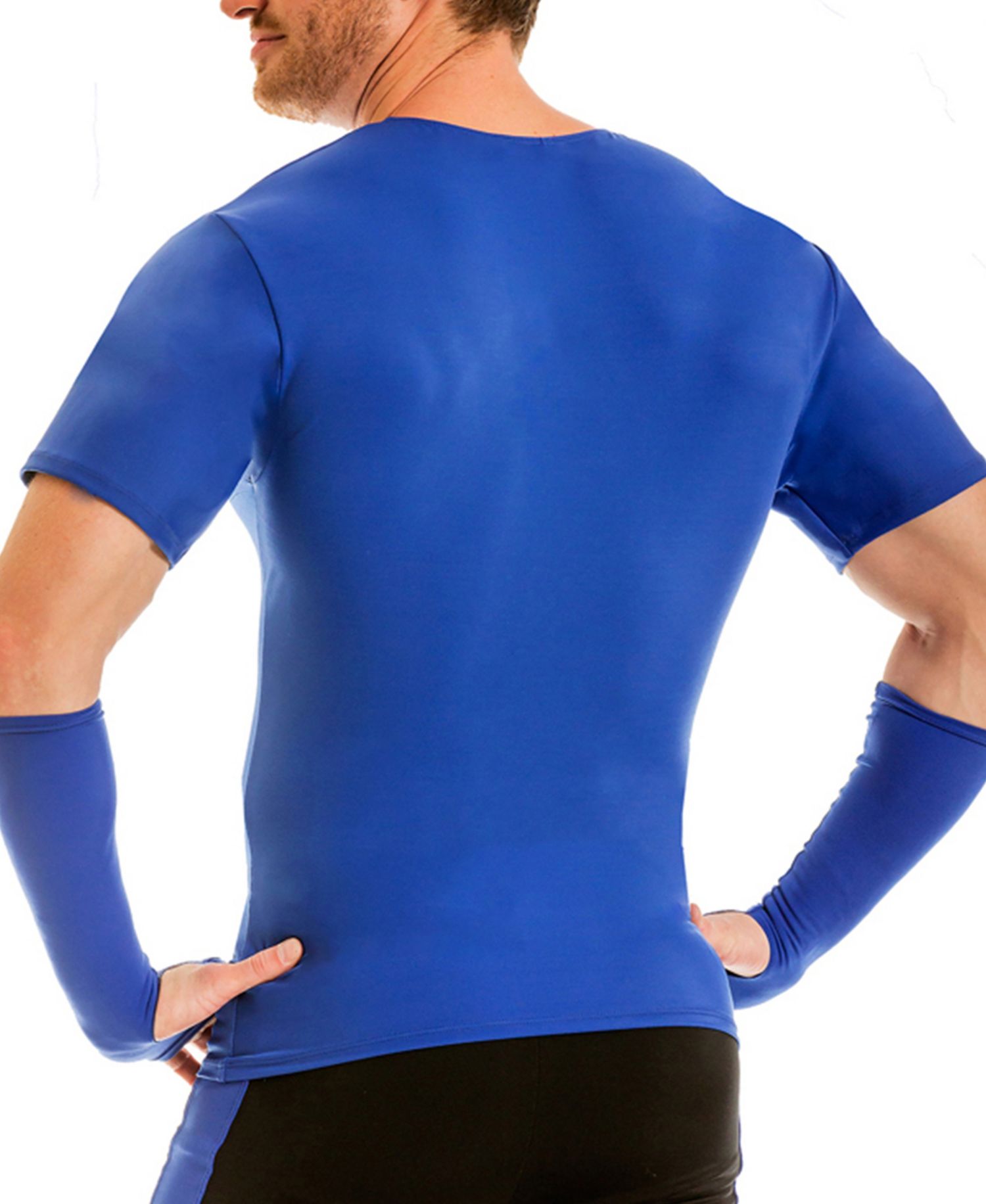 Men's Big & Tall Compression Activewear Short Sleeve V-Neck T-shirt