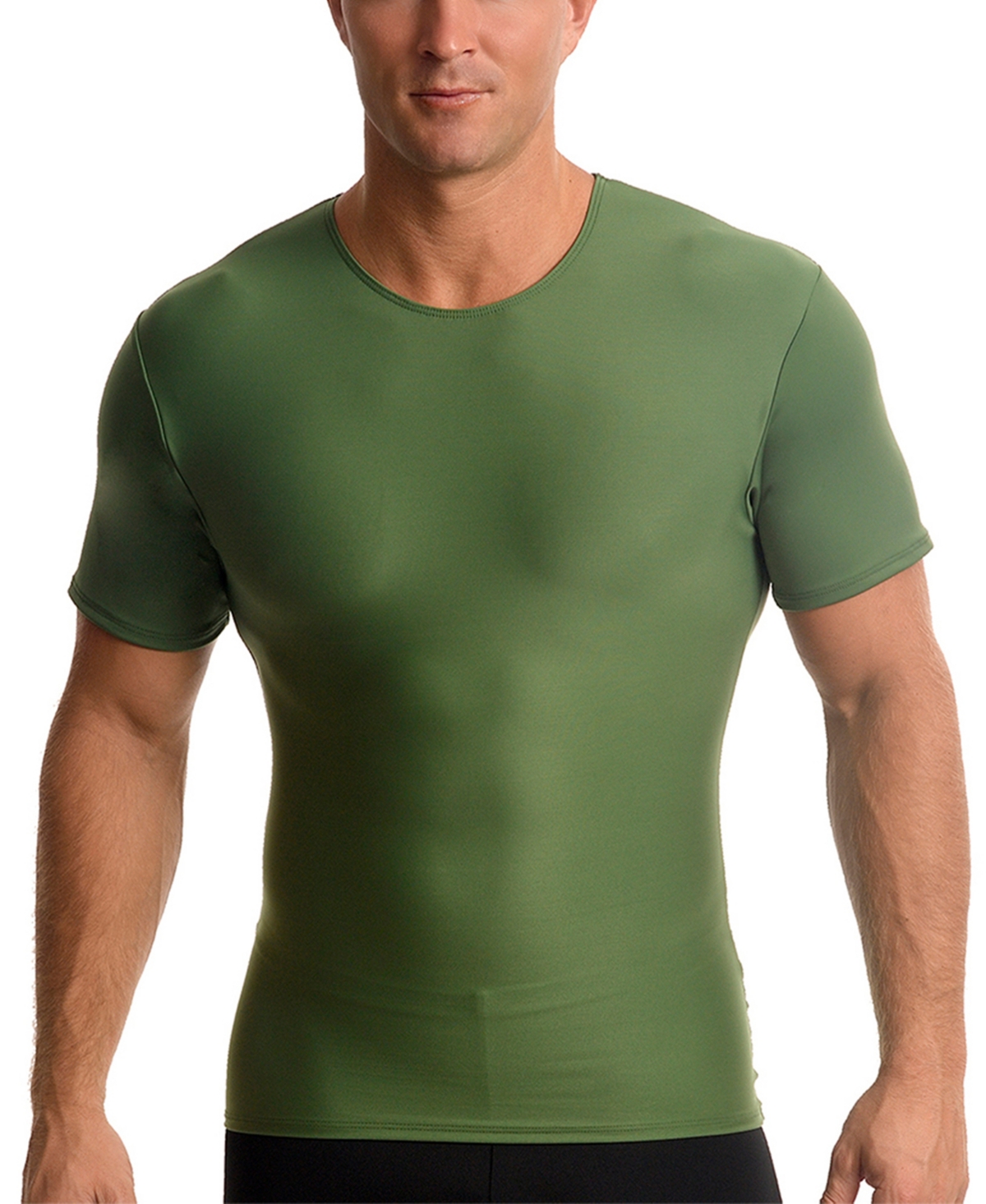 Men's Compression Activewear Short Sleeve Crewneck T-shirt - Green