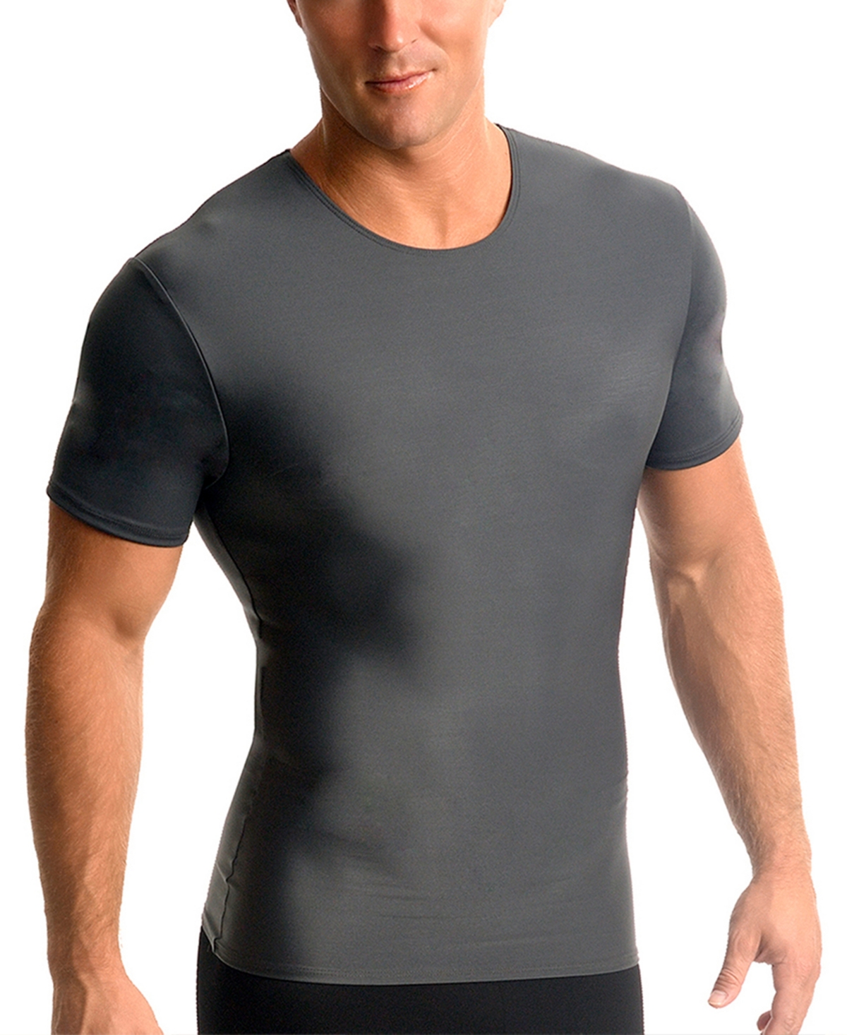 Men's Big & Tall Compression Activewear Short Sleeve Crewneck T-shirt - Green