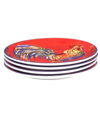 Morning Rooster Set of 4 Salad Plates