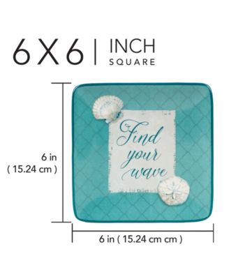 Ocean View Set of 4 Canape Plates