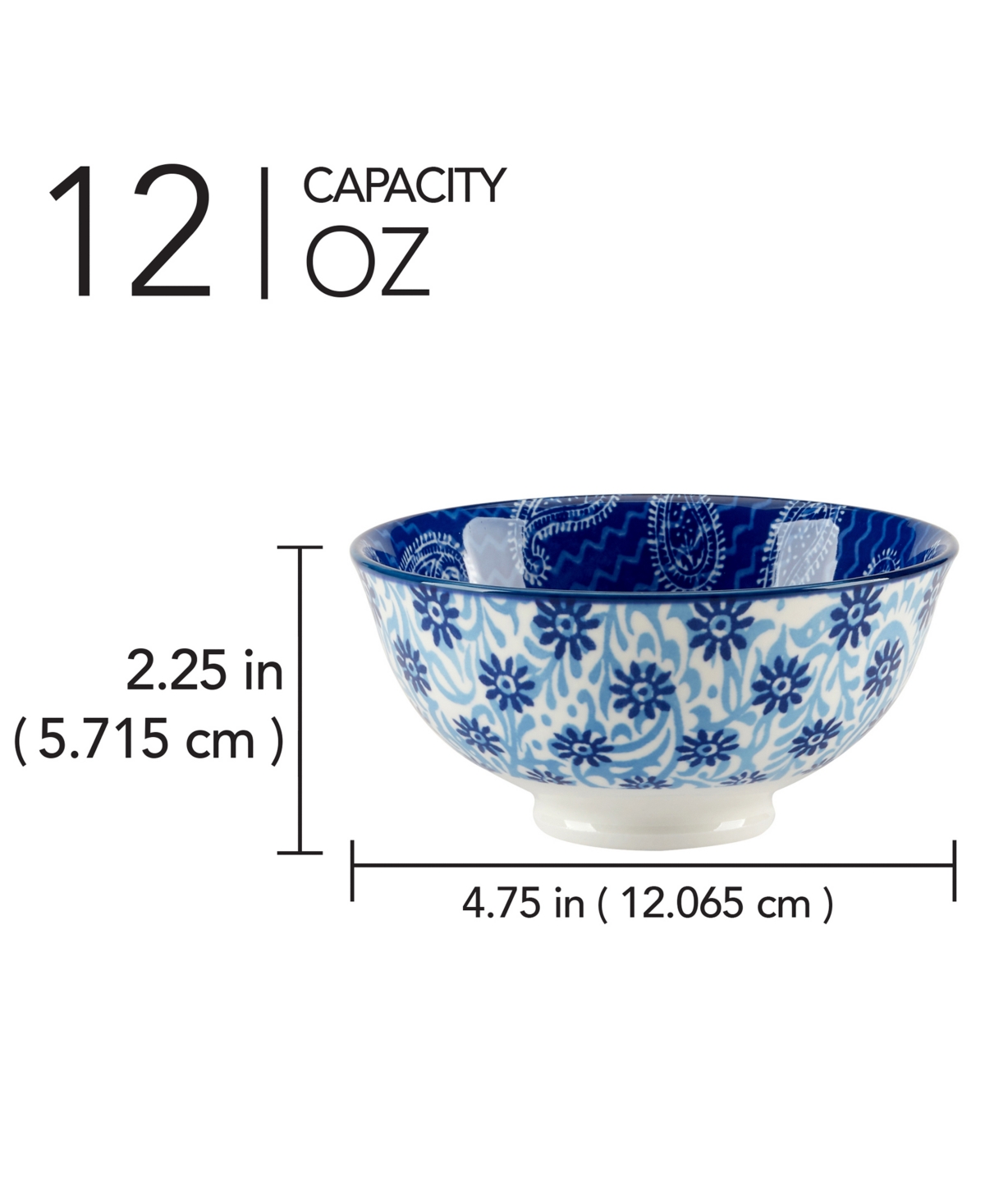 Certified International Carnival Blue Set Of 6 All Purpose Bowl, 4.75" 6 Asst In Miscellaneous