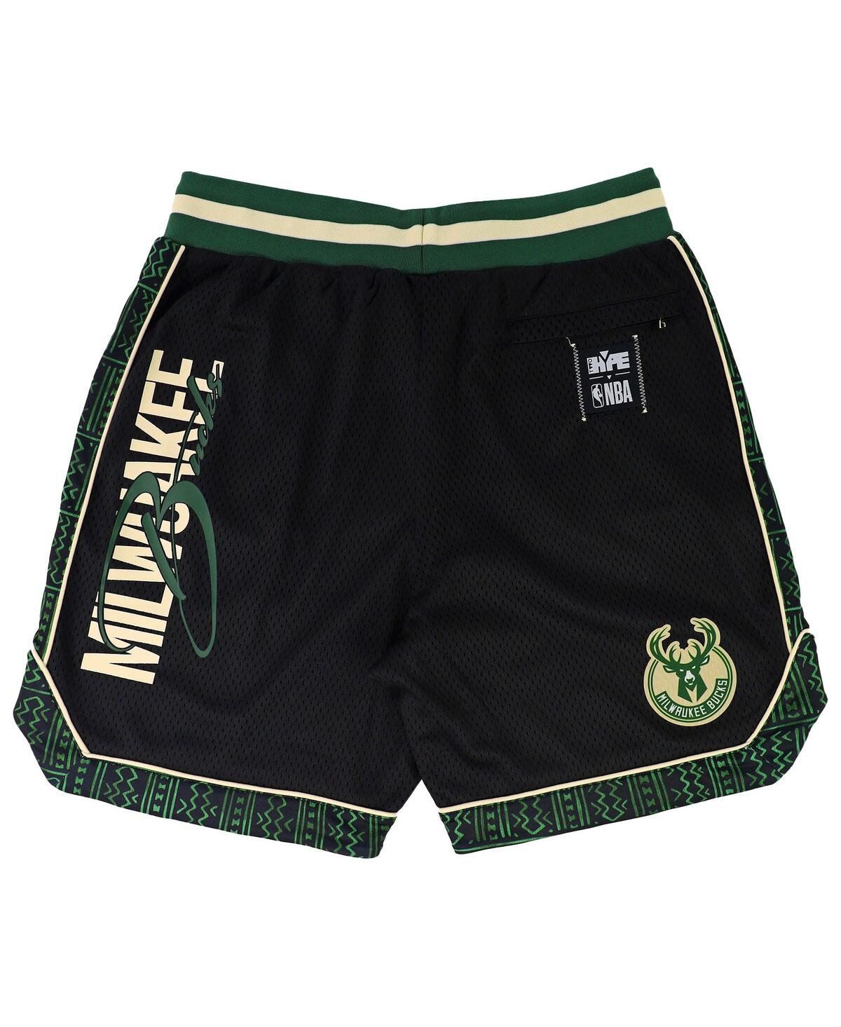 Shop Two Hype Men's And Women's Nba X  Black Milwaukee Bucks Culture And Hoops Double Mesh Shorts