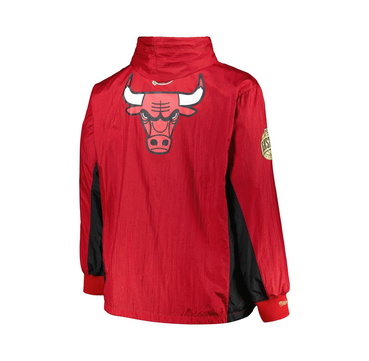 Men's Red Chicago Bulls Big and Tall Hardwood Classics Team OG 2.0 Anorak Hoodie Quarter-Zip Windbreaker Jacket