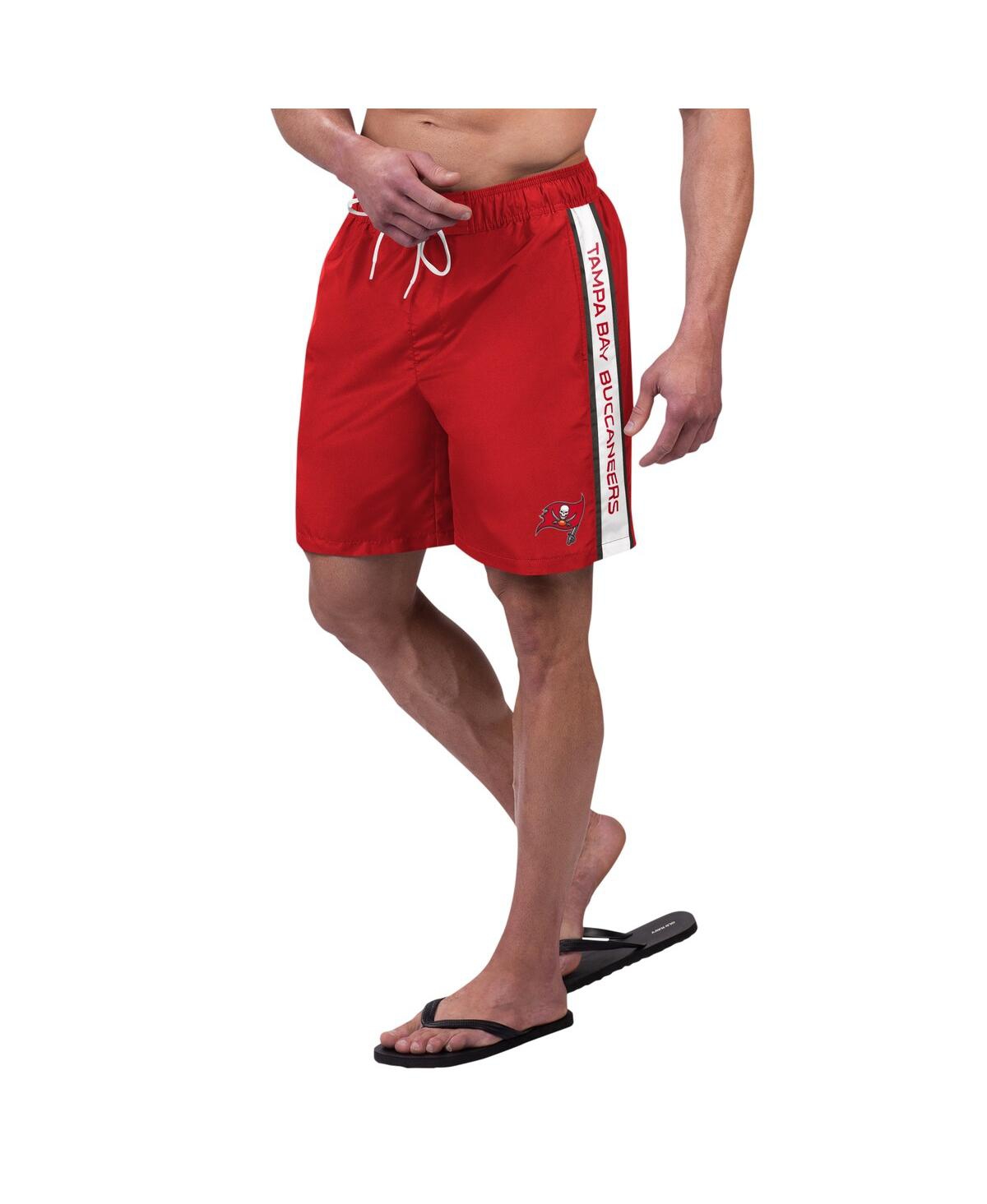 Shop G-iii Sports By Carl Banks Men's  Red Tampa Bay Buccaneers Streamline Volley Swim Shorts