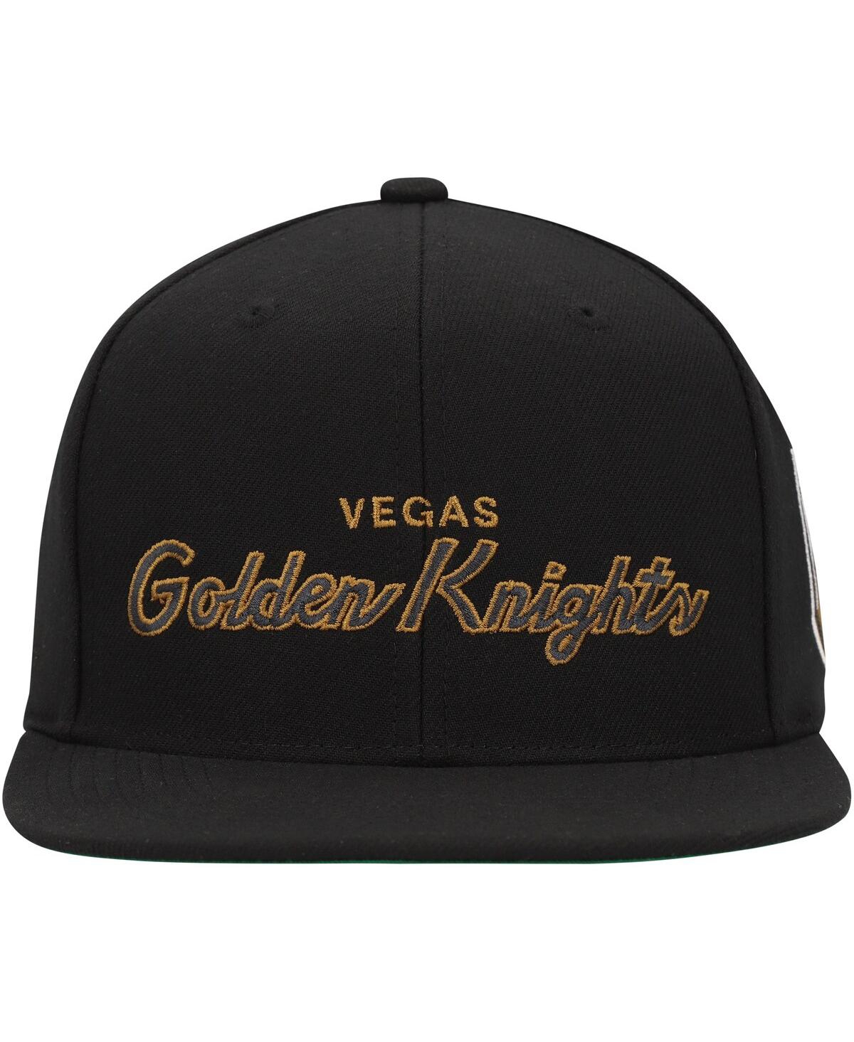 Men's Mitchell & NessVegas Golden Knights Core Team Script 2.0 Snapback Hat - Black