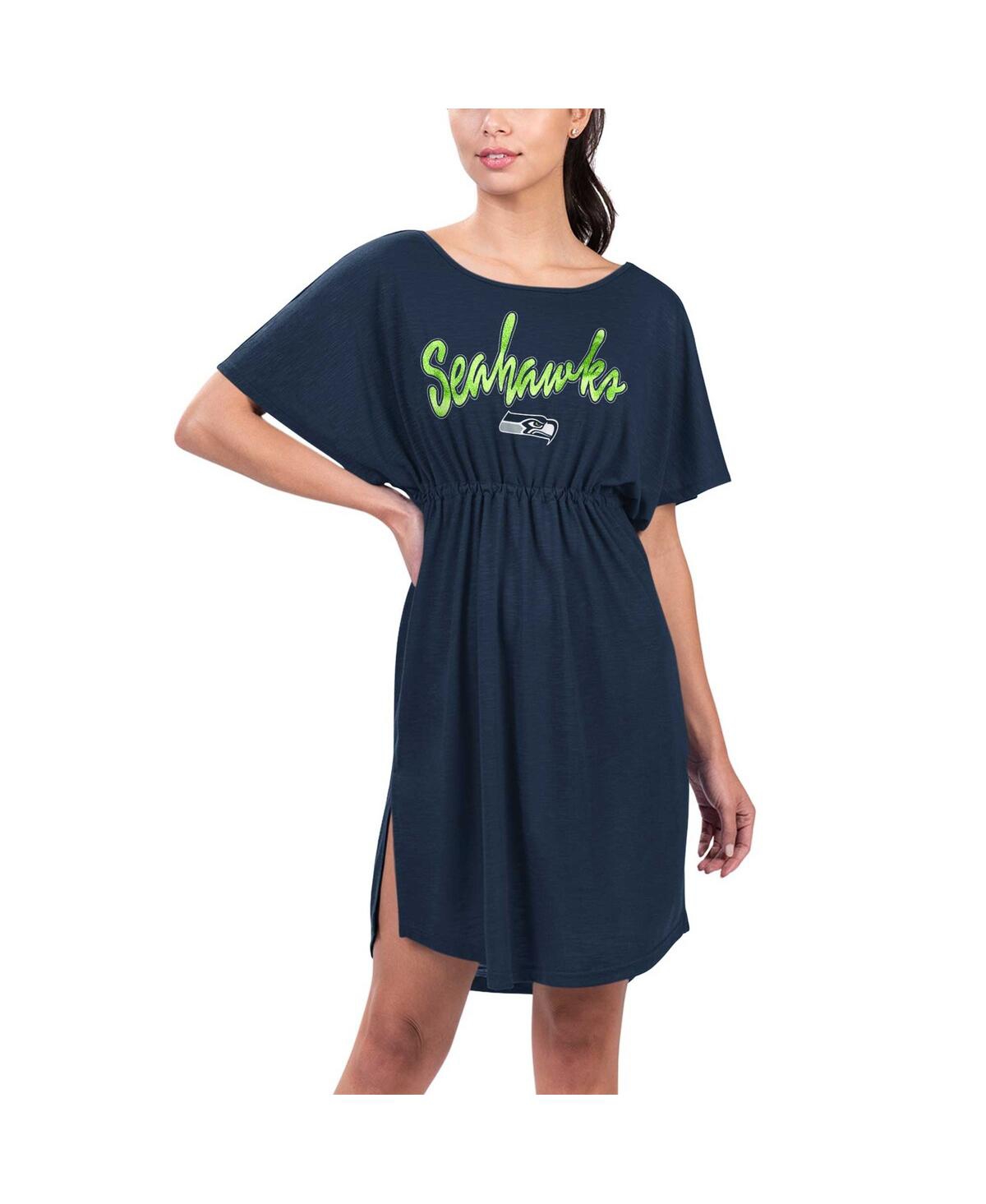 G-iii 4her By Carl Banks Women's  Navy Seattle Seahawks Versus Swim Cover-up