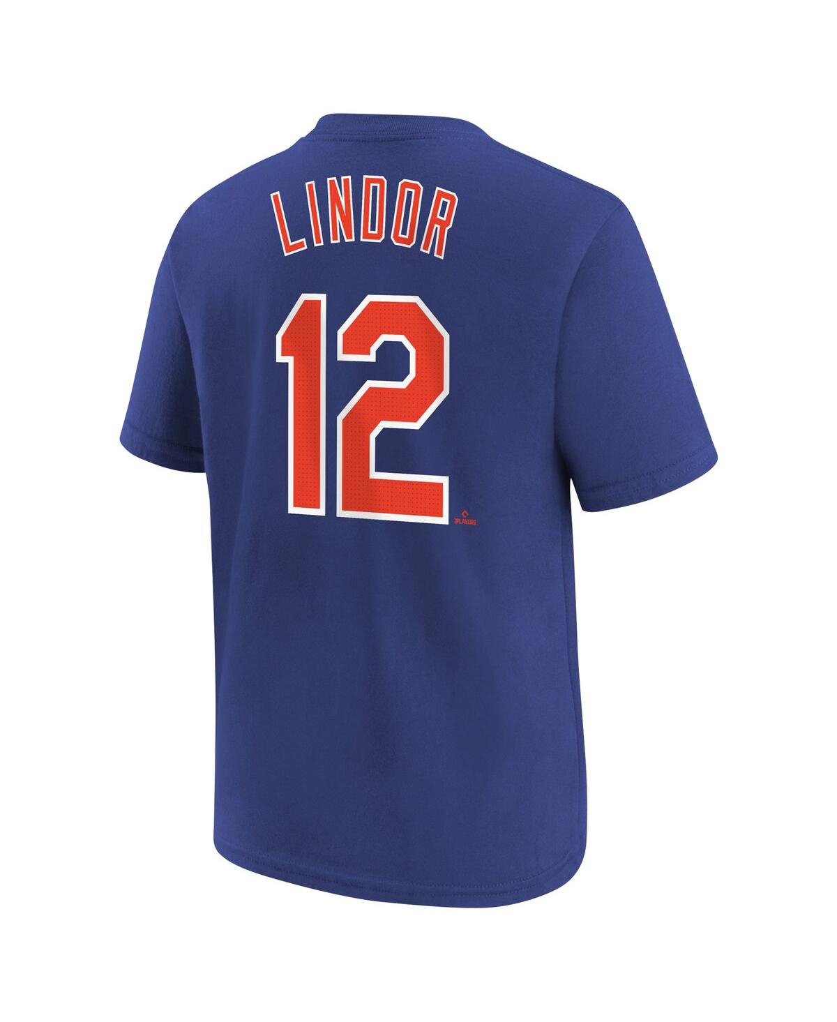 Big Boys Nike Francisco LindorNew York Mets Home Player Name and Number T-shirt - Royal
